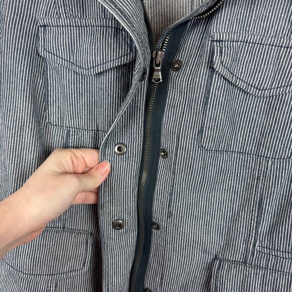 Talbots Women Railroad Stripe Utility Jacket Sz 8P Neutral Layers Casual Classic - Picture 6 of 14